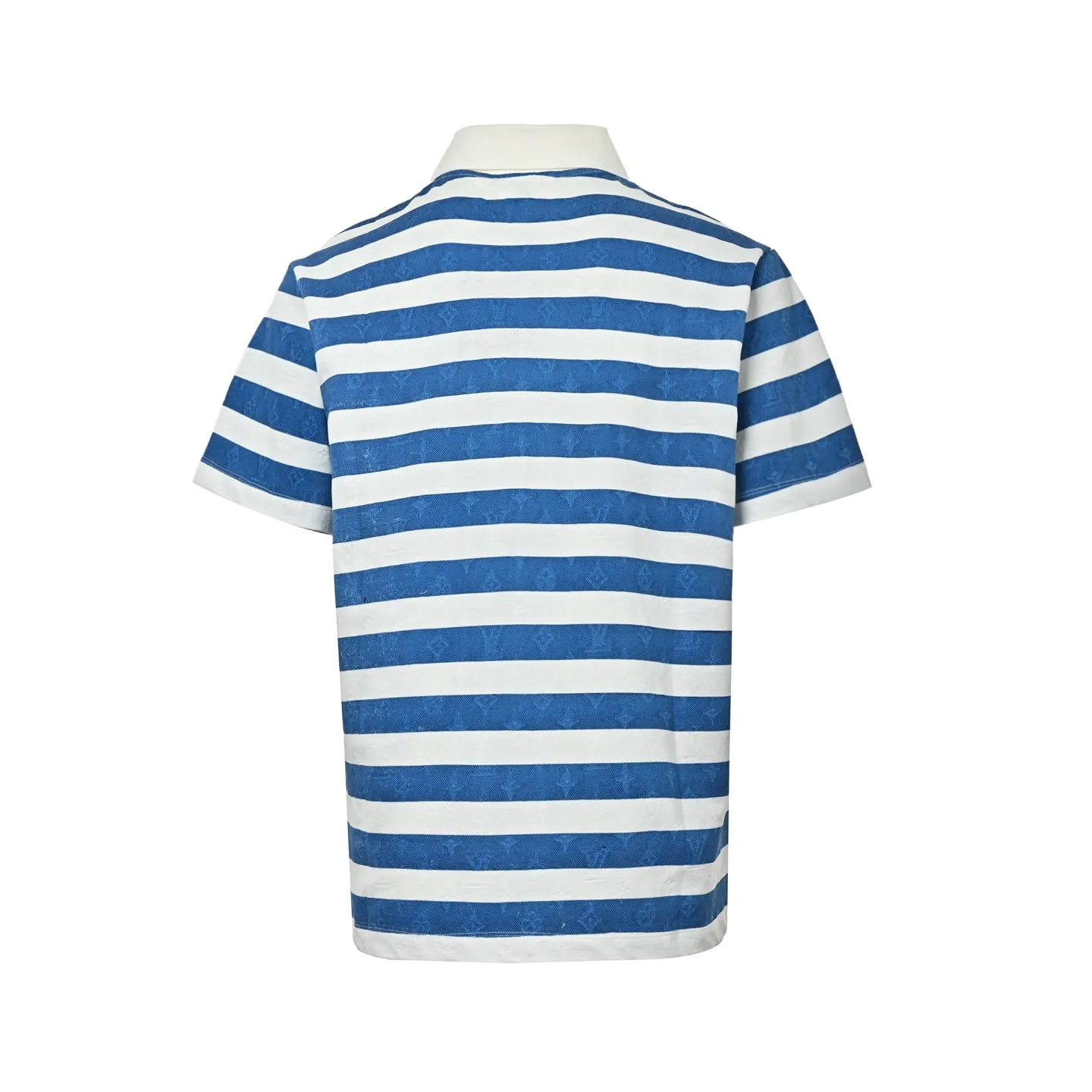 Louis Vuitton/Louis Vuitton 25Blue letter logo printed short-sleeved Louis Vuitton/Louis Vuitton blue striped polo Polo short-sleeved